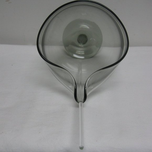 Vintage Gray Smoke Glass Martini Pitcher w Stirrer Mad Men 60\'s Retro